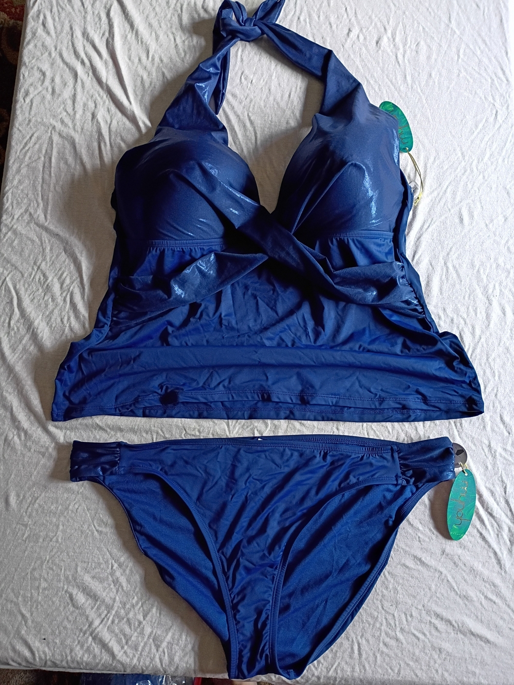 Size 20 Women’s Deep Blue Halter Tankini Set